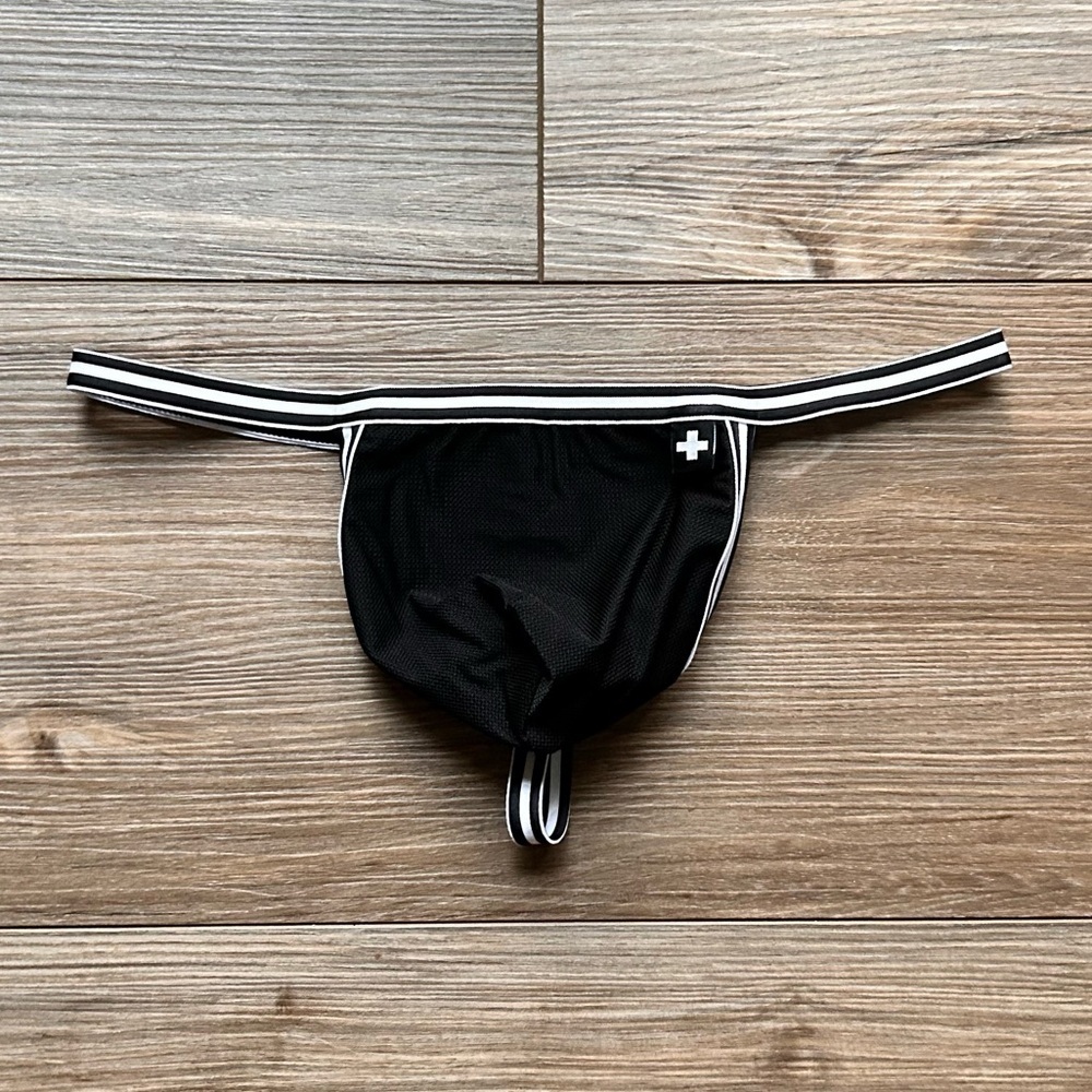 Andrew Christian | Archer Thong with ALMOST NAKED in Black/White (Small)